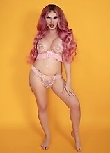 Bailey Jay's flowery panties is the last you'll ever see as her cock slide in your ass hole and take you to heaven